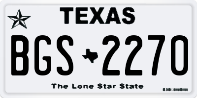 TX license plate BGS2270