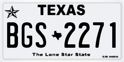 TX license plate BGS2271