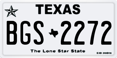 TX license plate BGS2272