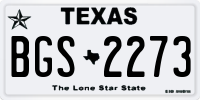TX license plate BGS2273