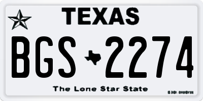 TX license plate BGS2274