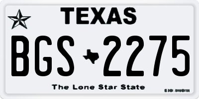 TX license plate BGS2275