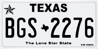 TX license plate BGS2276