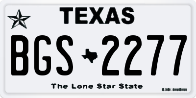 TX license plate BGS2277