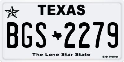 TX license plate BGS2279