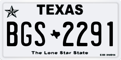 TX license plate BGS2291
