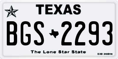 TX license plate BGS2293