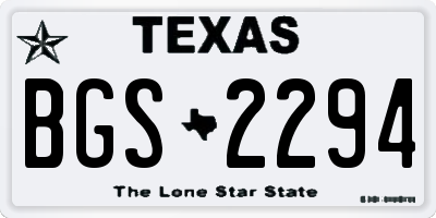 TX license plate BGS2294