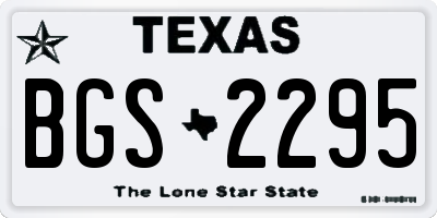 TX license plate BGS2295