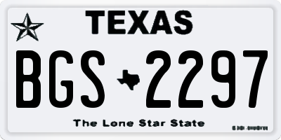 TX license plate BGS2297