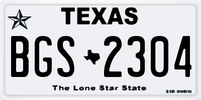 TX license plate BGS2304