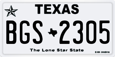TX license plate BGS2305