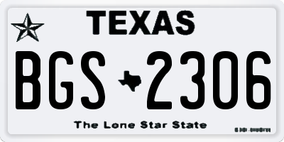 TX license plate BGS2306
