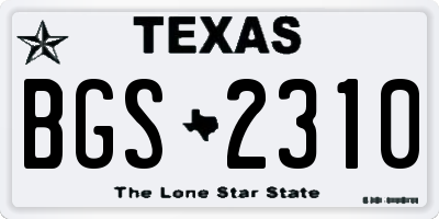 TX license plate BGS2310