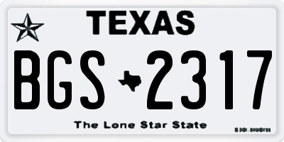 TX license plate BGS2317