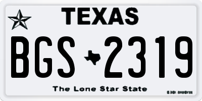 TX license plate BGS2319