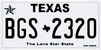 TX license plate BGS2320