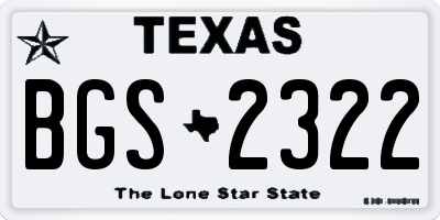 TX license plate BGS2322