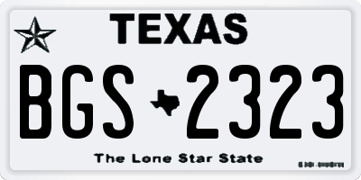 TX license plate BGS2323