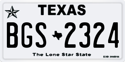 TX license plate BGS2324