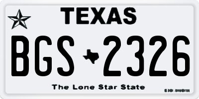 TX license plate BGS2326