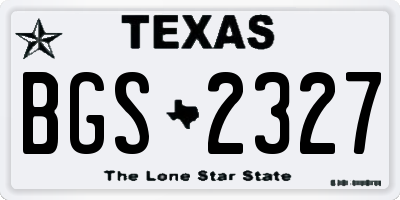 TX license plate BGS2327