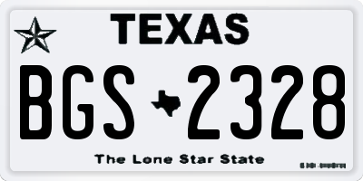 TX license plate BGS2328