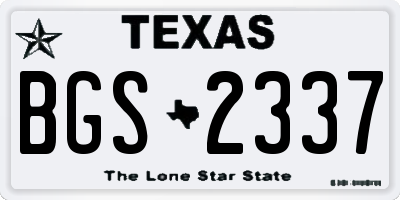 TX license plate BGS2337
