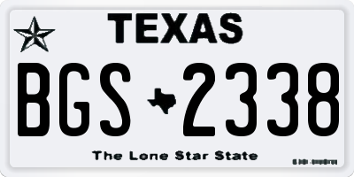 TX license plate BGS2338