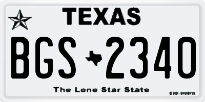 TX license plate BGS2340