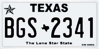TX license plate BGS2341