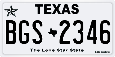 TX license plate BGS2346