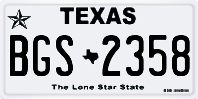 TX license plate BGS2358