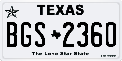 TX license plate BGS2360