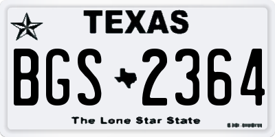TX license plate BGS2364