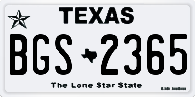 TX license plate BGS2365