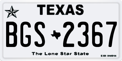 TX license plate BGS2367