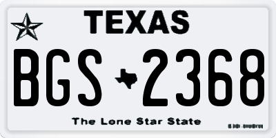 TX license plate BGS2368