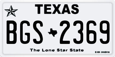 TX license plate BGS2369