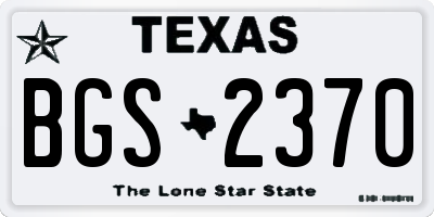 TX license plate BGS2370