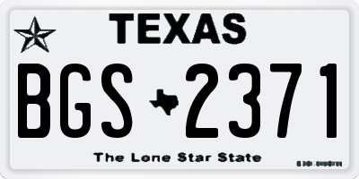 TX license plate BGS2371