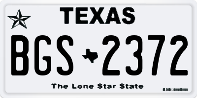 TX license plate BGS2372