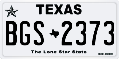 TX license plate BGS2373