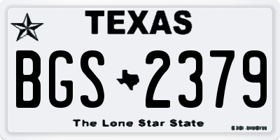 TX license plate BGS2379