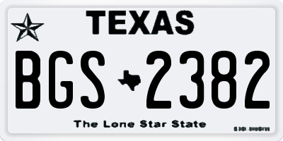TX license plate BGS2382