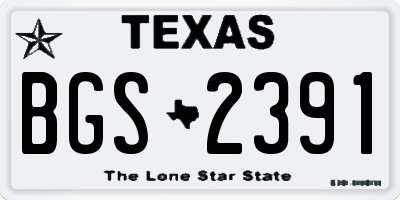 TX license plate BGS2391