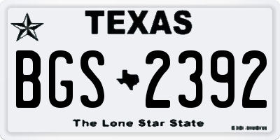 TX license plate BGS2392