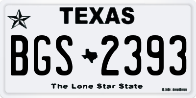 TX license plate BGS2393