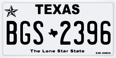 TX license plate BGS2396