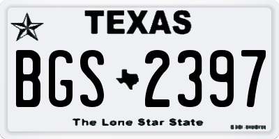 TX license plate BGS2397